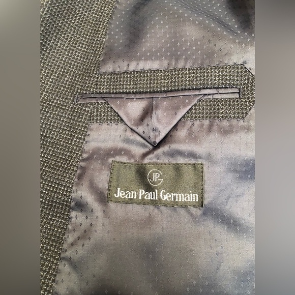 Jean Paul Germain Tweed Navy Blue Blazer Sport Coat Wool Blend Mens 50R - Picture 8 of 16